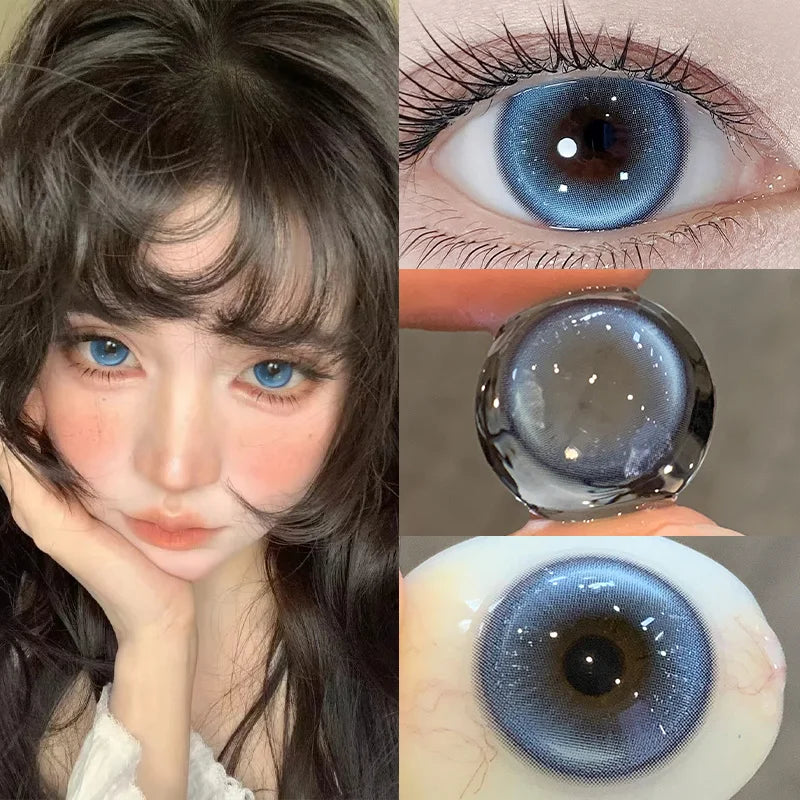 YICKYUE  -  1 Pair Realistic Contact Lenses Blue Contact Lenses for Eyes With Prescription Color Contacts Beauty Pupils Fast Delivery
