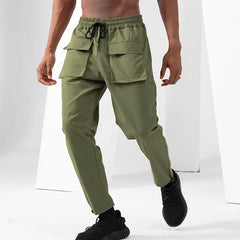 Hearujoy Parachute Cargo Pants for Men Quick Drying Casual Techwear Black Trousers Male Big Size Summer Streetwear Hip Hop Pocket