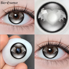 YICKYUE  -  Cosplay Contact Lenses Halloween Colored Lenses White Mesh Anime Lens Blood Lotus Special Makeup Lens Anime Black