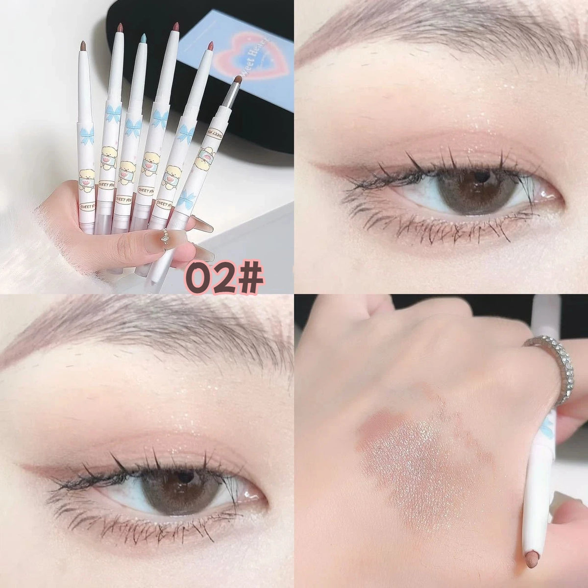 YICKYUE  -  Glitter Eyeshadow Eyeliner Gel Pen Waterproof Not Blooming Quick Drying Eye Liner Pencil Highlight Tea Brown Eye Liner Makeup