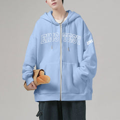HEARUJOY  -  Men'S Elegant Outdoor Travel Fall Hooded Sweatshirt Men'S And Women'S Couple Hooded Letter Printed Zipper Loose худи оверсайз
