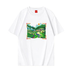 HEARUJOY  -  Mens T Shirts Coton Embroidery T Shirt Man Women Chinese Tees Graphic Tees Short Sleeve Casual Loose High Quality Summer Tops