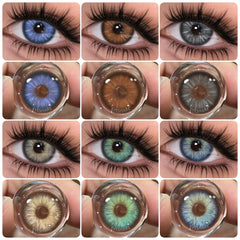 YICKYUE  -  1 Pair Color Contact Lenses for Eyes Color Eye Lens Brown Eye Lenses  Gray Pupils Lens Yearly Black Contacts