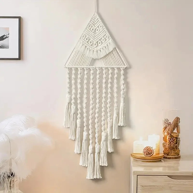 YICKYUE  -  Minimalist Modern Style Hand Knitting Pendant Tassel Cotton Pendant Creativity Home Decoration Bedroom Door Decorative Brown