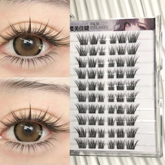 YICKYUE  -  10/20 Rows Manga Foxes Segmented False Eyelashes Wispy Comic Lashes Cluster Natural Fluffy Eyelash Extension Enlarging Your Eyes