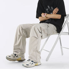 Hearujoy Parachute Cargo Pants Men Quick Drying Casual Techwear Black Trousers Male Big Size Summer Streetwear Hip Hop Pocket 4XL