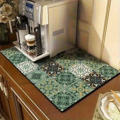 YICKYUE  -  Coffee Machine Absorb Water Pad Tabletop Tableware Drying Mat Diatom Mud Kitchen Anti Slip Countertop Mat Tableware Drain Pad