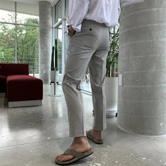 Hearujoy Simple Men's Suit Trosuers Slim Pencil Pants Slim Straight Male Casual Loose Bottoms Korean Style Summer Trend 9C6472