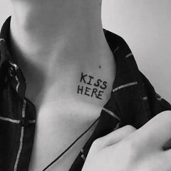 YICKYUE  -  Letter Fake Tattoos for Women Clavicle Couple Waterproof Temporary Tattoo Stickers Festival Neck Carnival Sexy Tatoo