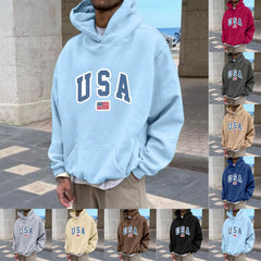 HEARUJOY  -  Men'S Trendy Business Casual Fall Hooded Sweatshirt Mens And Winter Fashion Casual Fashion Printing Long Hooded Shirt 후드티