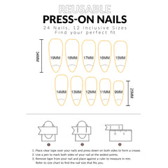 YICKYUE  -  24pcs Gothic Blood Bone Stiletto Tips False Nail Press On Nails for Halloween Party Cosplay Horror Halloween Manicure Sets