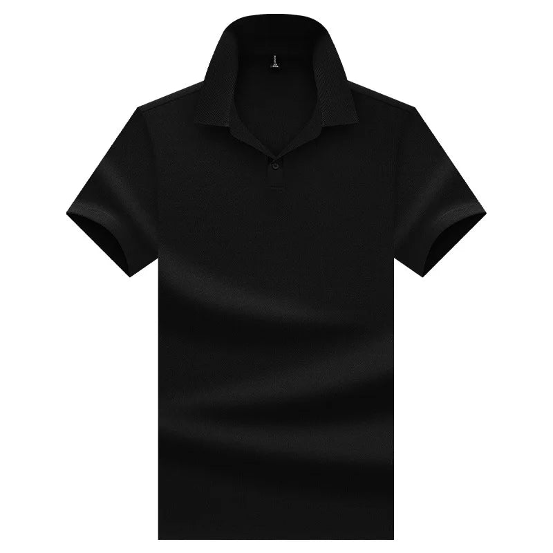 HEARUJOY  -  Man Polo Shirt Solid Summer Casual Polo Shirt Men Short Sleeve Lapel Button Shirt Camisa Polo Colorful Pink Blue White Male