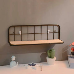 YICKYUE  -  Minimalist Style Wooden Wall-Mounted Storage Rack Shelf Wall Pendant Entrance Hall Creative Appearance Home Decoration Pine Wood