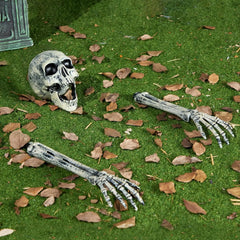 YICKYUE  -  Halloween Skeleton Decorations Outdoor, Life Size Skeleton Yard Stakes, Groundbreaker Skulls Decor for Graveyard Yard Lawn