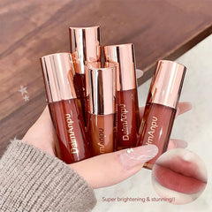 YICKYUE  -  6 Colors Matte Velvet Mist Lipstick, Air Dimming Velvet Mist Lipstick Lift Long-lasting Waterproof Non-stick Cup Soft Matkeup