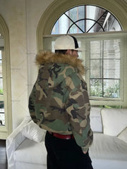 HEARUJOY  -  New Camouflage Zipper Hoodie Men Y2k American Street Retro Gothic Hip-Hop Rock Versatile Oversized Sweatshirt Women