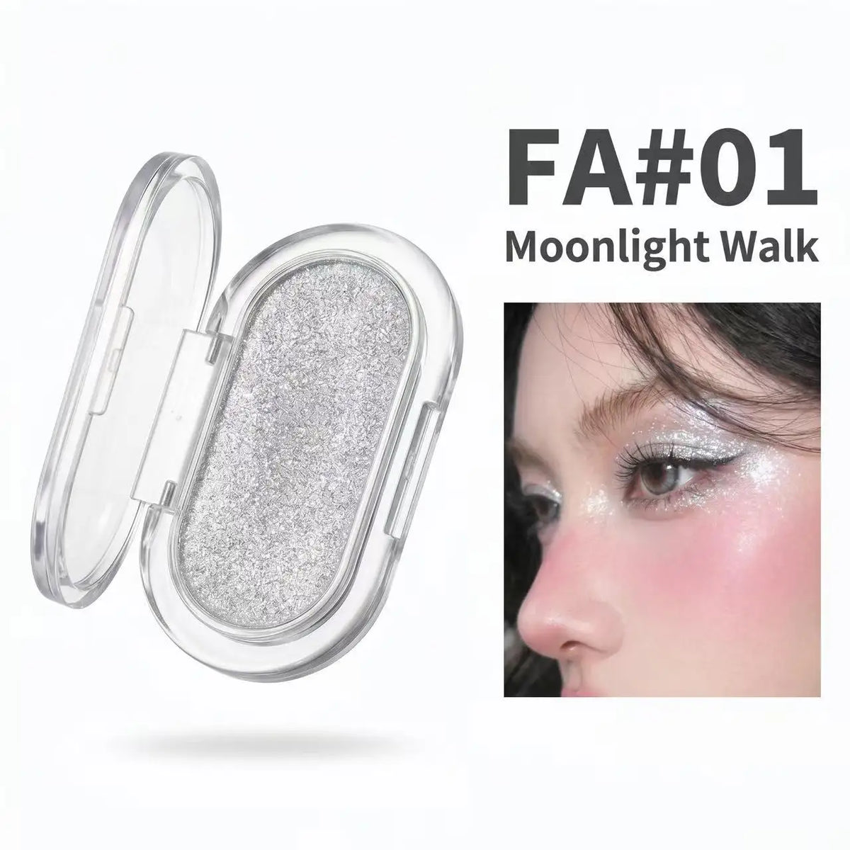 YICKYUE  -  1pc Diamond Highlighter Powder Palette Clear Brighten Face Contour Powder Pink Glitter Eye Makeup High Gloss Eyeshadow Cosmetics