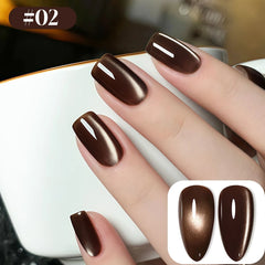 YICKYUE  -  10ML New Brown Black Glass Bead Magnet Cat Eye Gel Nail Polish 1PCS for Toe Nails Nail Art Supplies