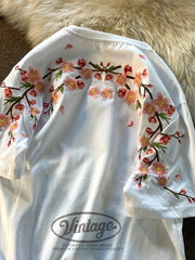 HEARUJOY  -  Embroidery T Shirt Man Flower Fashion Harajuku T Shirt Women Cotton Japanese Hip Hop Tees Short Sleeve Streetwear High Quality