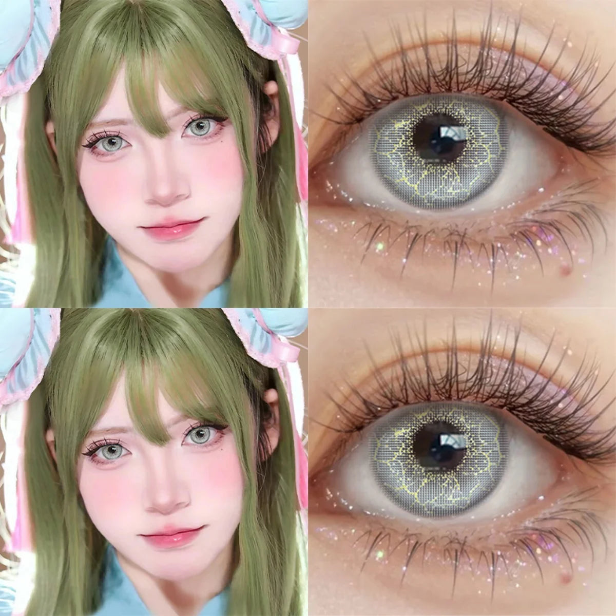YICKYUE  -  14.2mm Magic Pop Anime Colored Contact Lenses Half Year Prescription Lens Halloween Party Cosplay Cosmetic Eye Beauty