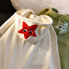 Hearujoy Five-pointed star letter design pullover hoodies women sweatshirts women clothingHarajuku Demon Embroidery Hoodies Street