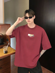 Hearujoy Fashion Korean Summer New Short Sleeve T-shirt Personalized Fashion Round Collar Loose Male Black White T-shirts
