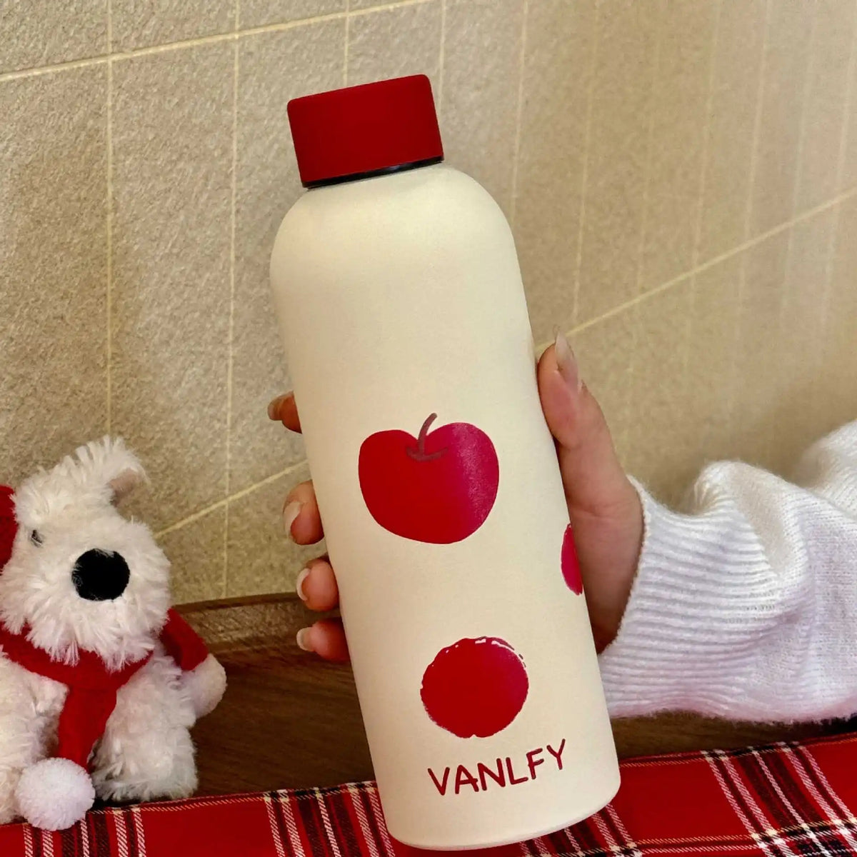 YICKYUE  -  New Cute Dogs Small Mouth Vacuum Bottles Red Matte Dogs Stainless Steel Insulation Cups New Year Christmas Gift Cups Wholesale