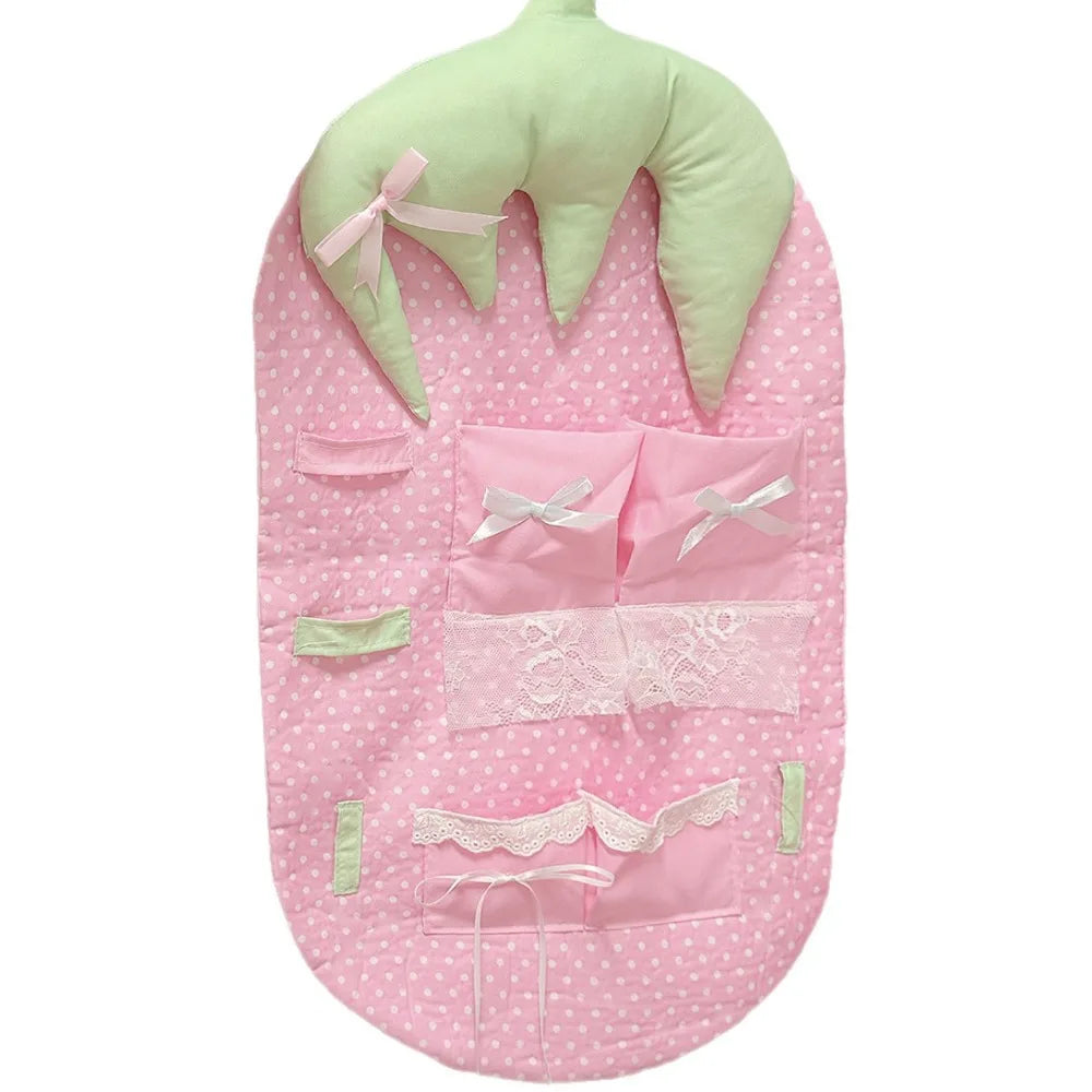 YICKYUE  -  Cute Cartoon Strawberry Hanging Bag Wall-mounted Space Saving Bedside Hanging Bag High Aesthetic Value Large Capacity