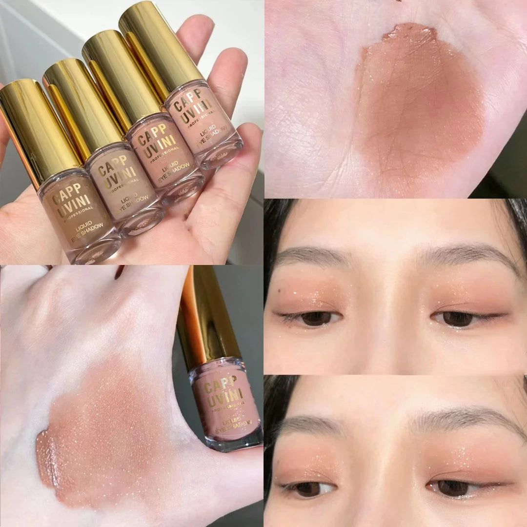 YICKYUE  -  1Pc Nude Matte Liquid Eye Shadow Cream Longlasting Shiny Eyeshadow Shimmer Sequins Glitter Blush Makeup Pallette Comestics