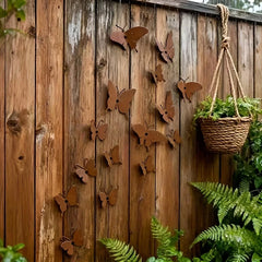 YICKYUE  -  15pcs Rustic Metal Butterfly Wall Decor Set Butterfly Silhouette Wall Art Room Decor Garden Patio Fence Outdoor Home Decorations