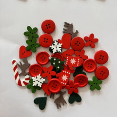 YICKYUE  -  Christmas Handmade Buttons, Wooden Holiday Shapes, Suitable For Projects, Hand Accounts Decorations, Sewing Fasteners Supplies