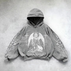 Hearujoy New goth streetwear sweatshirt hoodie demon girl print harajuku y2k tops oversized goth hoodies women couples gothic clothes