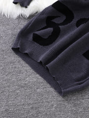 HEARUJOY  -  New Popular Autumn and Winter Letter Note Jacquard Pattern Pullover Sweater Casual Round Neck Contrast Color Knitted Men's Pullover