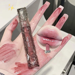 YICKYUE  -  Diamond Mirror Lip Glaze Watery Lip Gloss Lasting Translucent Jelly Liquid Lipstick Waterproof Women Beauty Makeup Lip Cosmetics