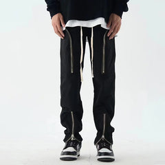 Hearujoy Y2K Cargo Pants Men Zipper Techwear Black Cargo Trousers Male Red Darkwear Slim Designer Hip Hop Cotton Streetwear