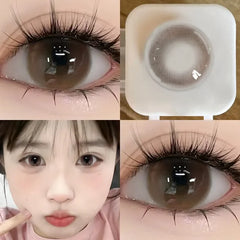 YICKYUE  -  2PCS Brown Natural Colored Eyes Lenses Beauty Pupils Korean Lenses with Myopia Graduation Yearly Cosmetics Fast Shipping