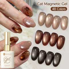 YICKYUE  -  15ml Brown Gradient Cat Magnetic Gel Nail Polish Soak Off UV LED Gel Varnish For Cat Magnetic Nail Art Manicure DIY