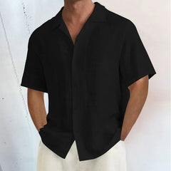 HEARUJOY  -  Summer Men'S Short Sleeve Cardigan Shirt Beach Casual Shirt Loose Regular Fit Casual Men'S Shirt