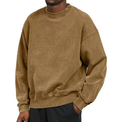 HEARUJOY  -  Spring Autumn Men's High-quality Cotton Sweatshirt Hoodie New Tees Retro Fashion Casual Street Sports Solid Oversized Loose Top