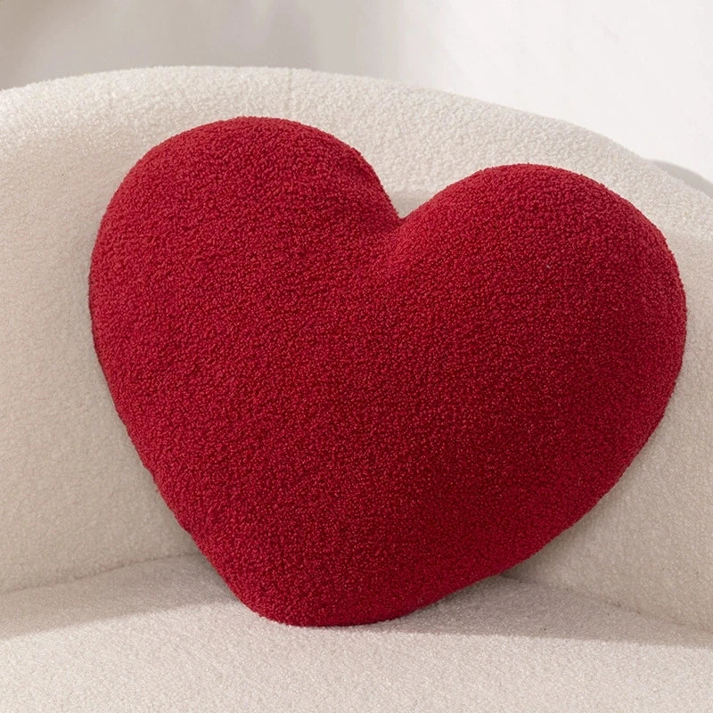 YICKYUE  -  Ins Heart Shaped Pillow Love Throw Pillows Valentines Day Gifts Living Room Decor Soft Plush Seat Cushion/Back Cushions Pillows