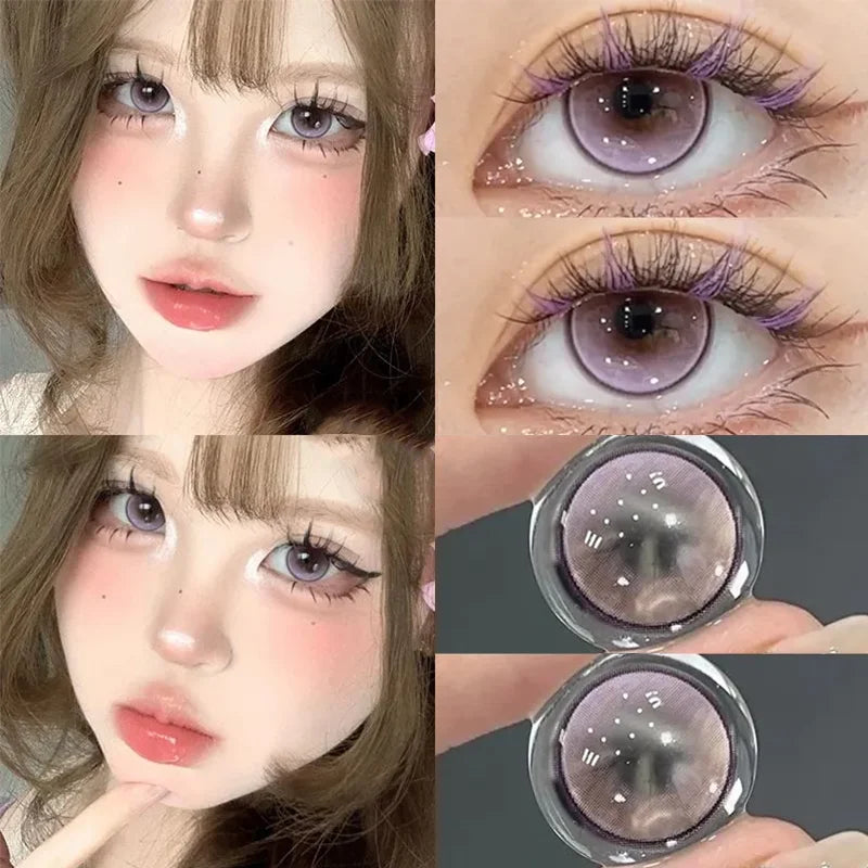 YICKYUE  -  1Pair Natural Colored Eyes Lenses Green Lenses Contacts Lens Beauty Pupils with Graduation Contact Korean Lenses Make Up