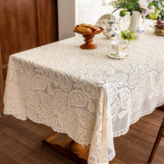 YICKYUE  -  French Pastoral Style Tablecloth Embroidery Cotton Minimalist Tablecloth Garden Table Decorative Cloth Picnic Cloth For Outing