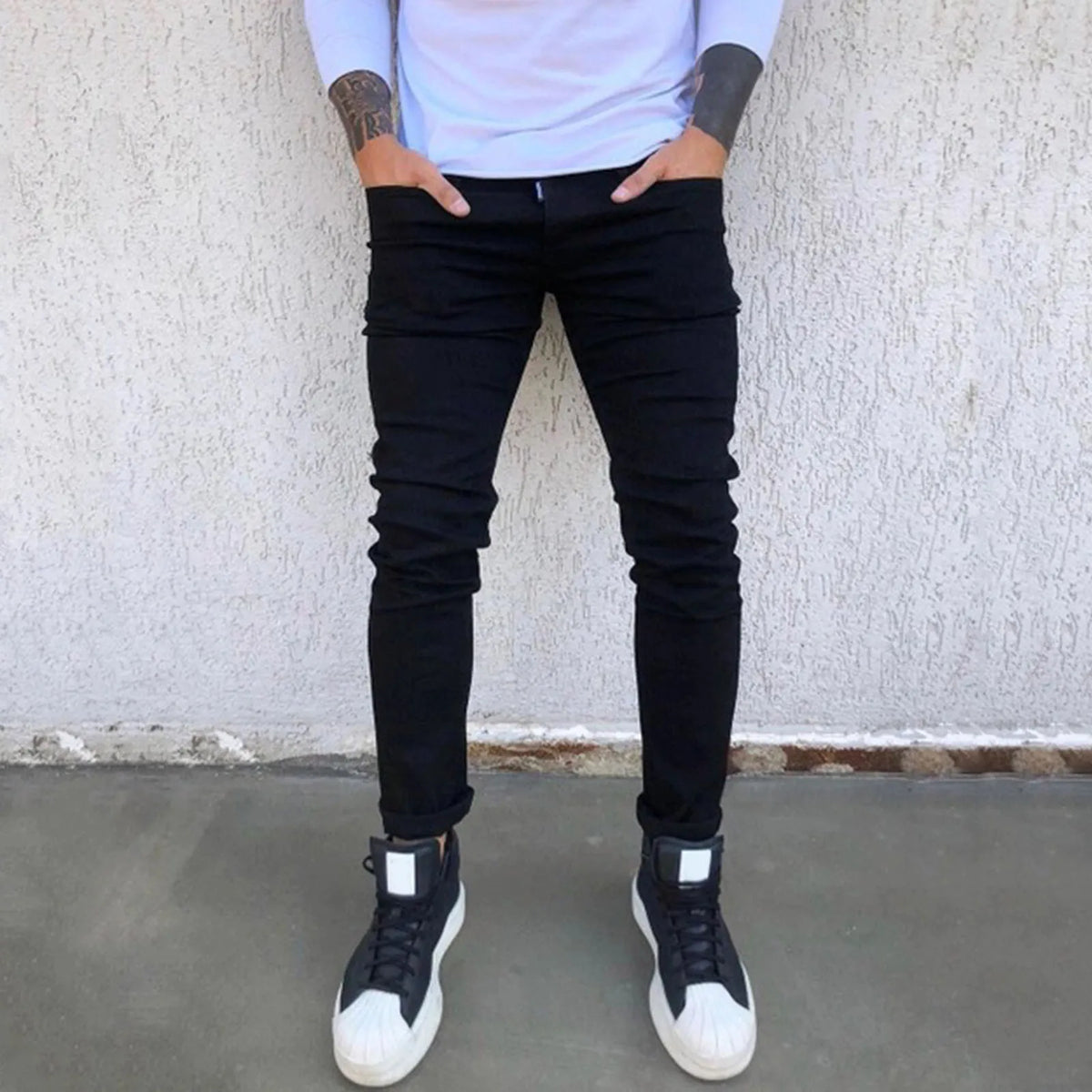 HEARUJOY  -  Versatile Street Y2k Pants Mens Slim Fit Straight Tube Retro Hip Hop Pants Street Jeans Pants джинсы мужские