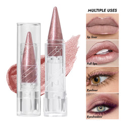 YICKYUE  -  Pearlescent Brown Glitter Velvet Lipstick Metallic Waterproof Long Lasting Matte Shimmer Diamond Tapered Lip Stick Women Makeup