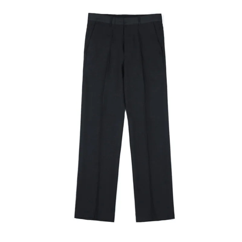 Hearujoy Summer Male Casual Pants Pockets Ice Silk Slim Straight Leg Loose Menwear Solid Color Men's Bottom Simple 9C6575