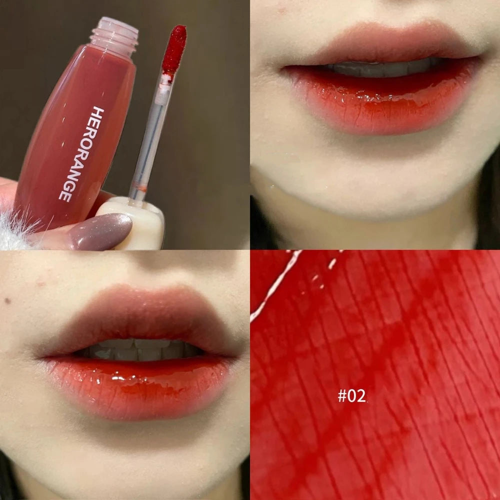 YICKYUE  -  Pink Mirror Crystal Lip Gloss Makeup Clear Glossy Lip Glaze Long-lasting Moisturizing Glass Lipstick Jelly Water Light Lip Tint