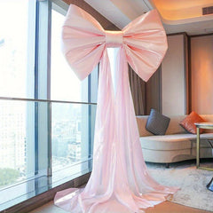 YICKYUE  -  1pc Giant Pink Bow Party Decoration, Elegant Festival Event Decoration Polyester Pendant Suitable for Weddings and Celebrations