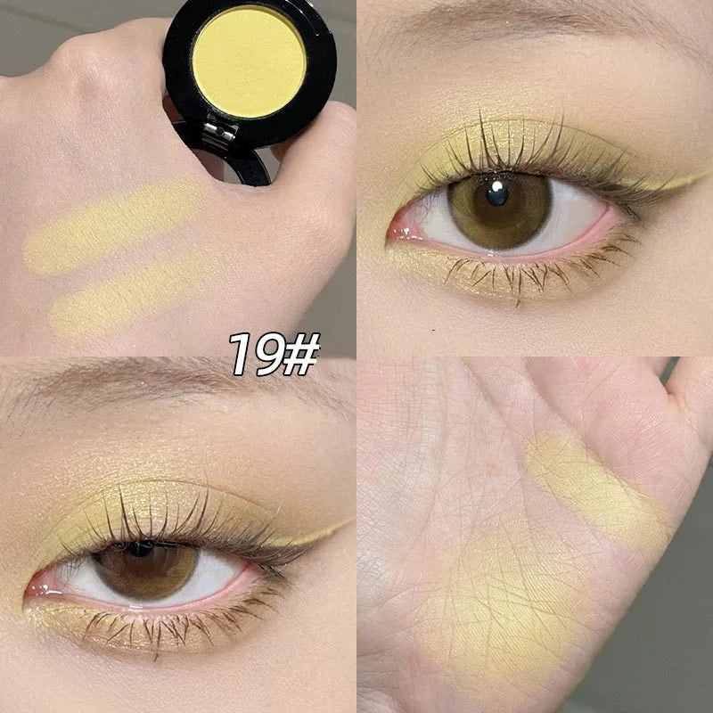YICKYUE  -  Monochrome Matte Brown Eyeshadow Makeup Waterproof Lasting Shiny Green Eye Makeup Natural Brighten Eyeshadow Highlighter Palette