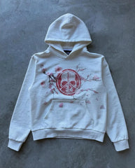 HEARUJOY  -  American casual skull print exquisite design hooded sweatshirt men's retro classic y2k style street couple big size sweatshirt