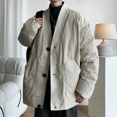Hearujoy Taoist Robes Cotton Clothes Men Winter Plus Size Loose Handsome Warm Coats Cotton-padded Jackets Streetwear